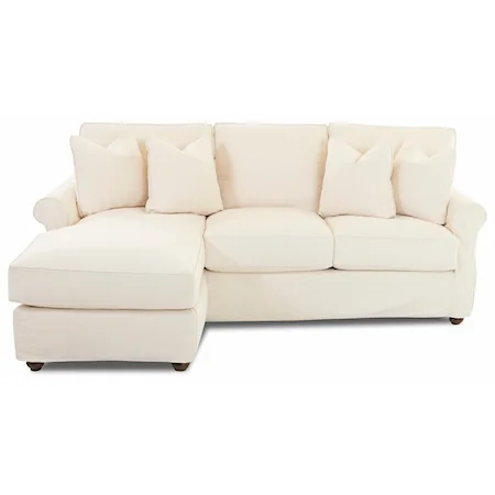 Traditional 2 Piece Slipcover Sectional Sofa with LAF Chaise
